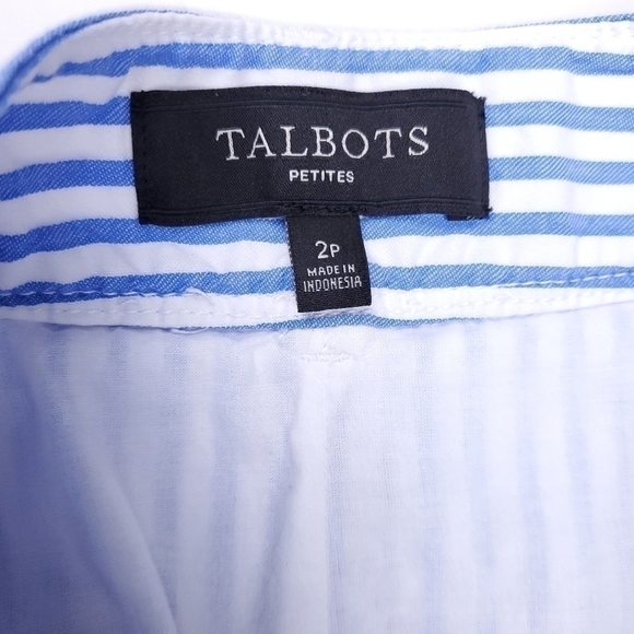 New Talbots Petites Blue Gingham Stripe Skirt 2p - Picture 5 of 9